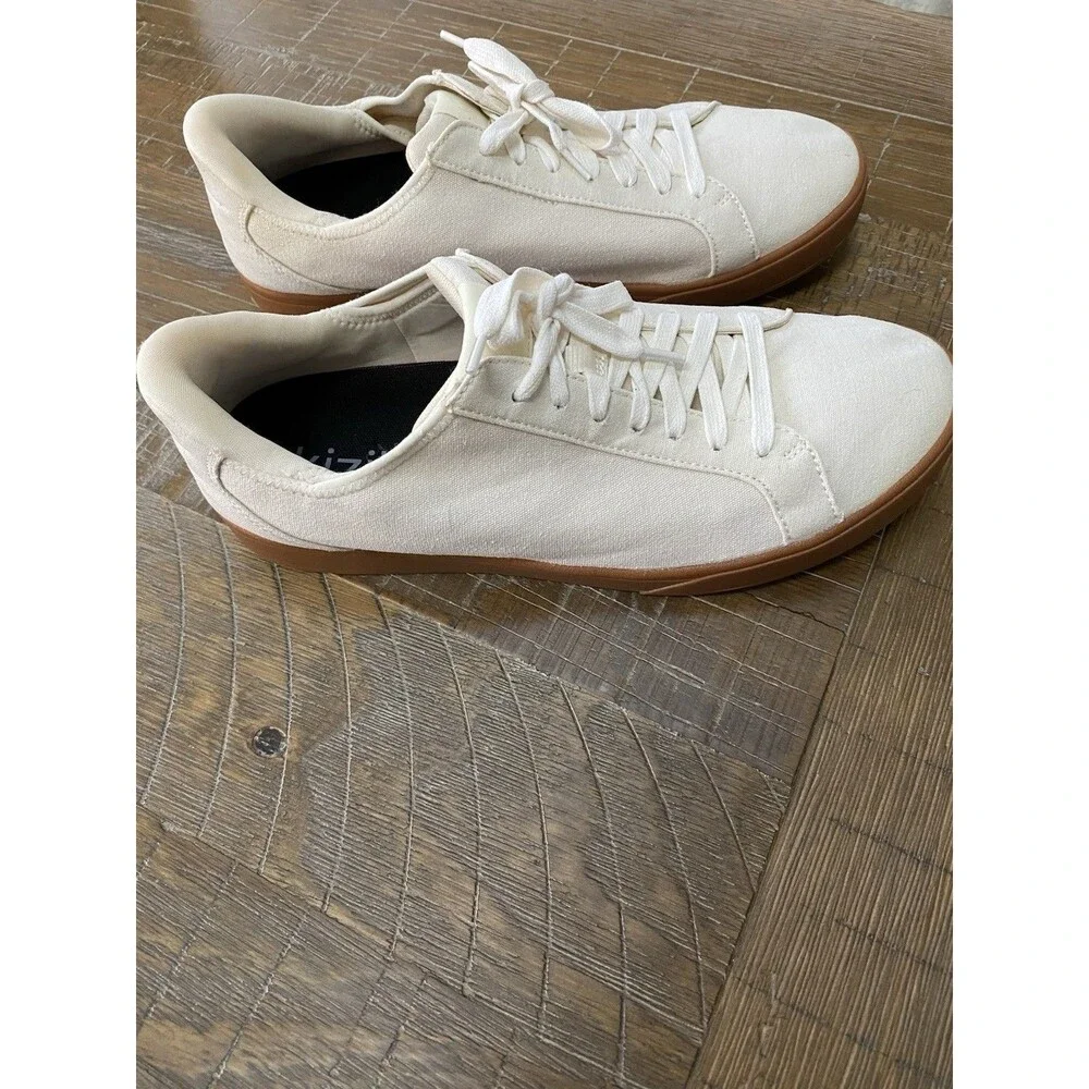 Kizik Irvine Canvas Hands-Free Sneakers – Cream/Gum – Men’s 10 / Women’s 11.5